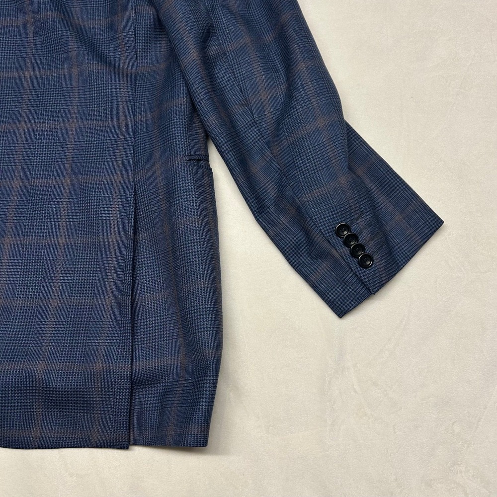 Trussini Boyds Philadelphia Mens 42R Blue Glen Plaid 100% Wool Blazer Italy - Picture 14 of 14